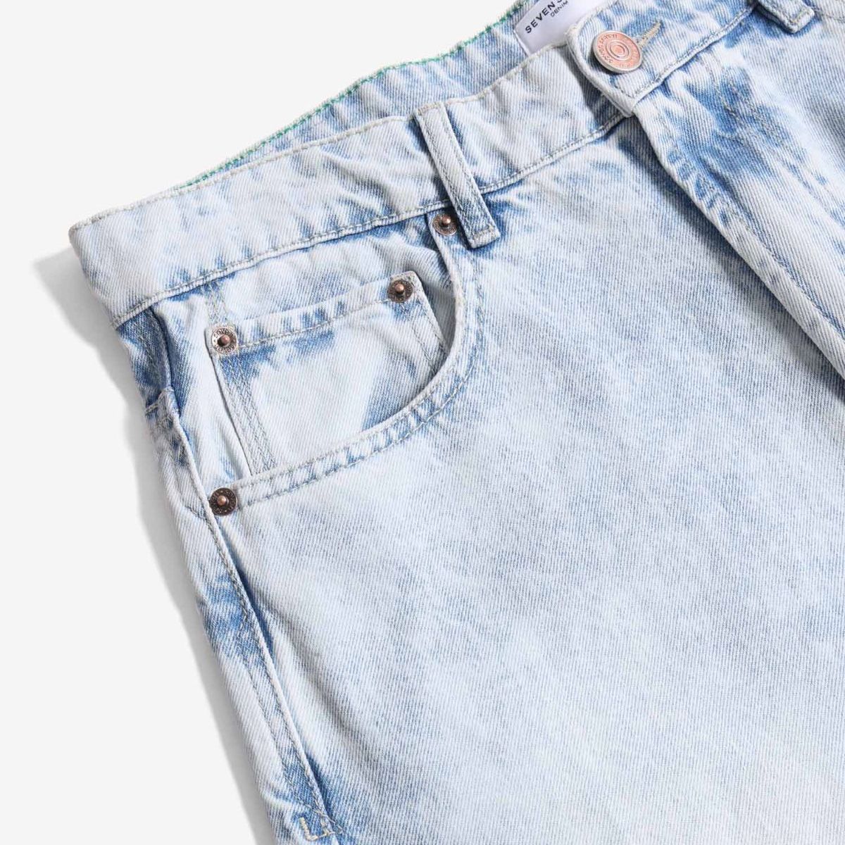 SEVEN SEVEN - Jean Loose Tono Claro  Para Hombre Azul Seven Seven