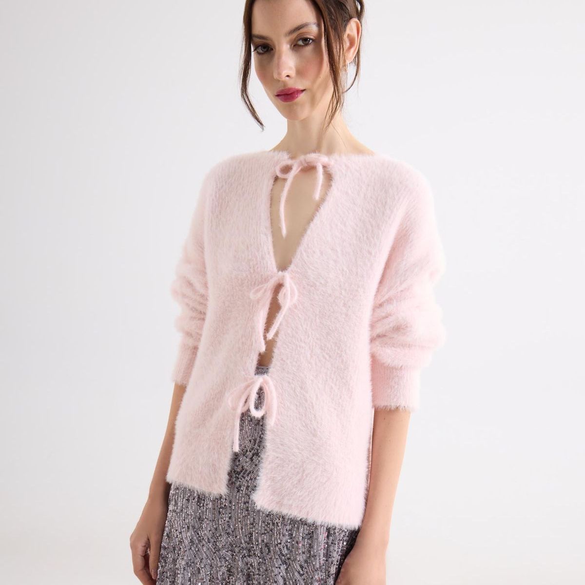 SEVEN SEVEN - Buzo Con Anudado Delantero  Para Mujer Rosa Seven Seven