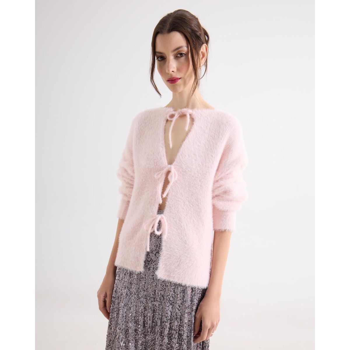 SEVEN SEVEN - Buzo Con Anudado Delantero  Para Mujer Rosa Seven Seven