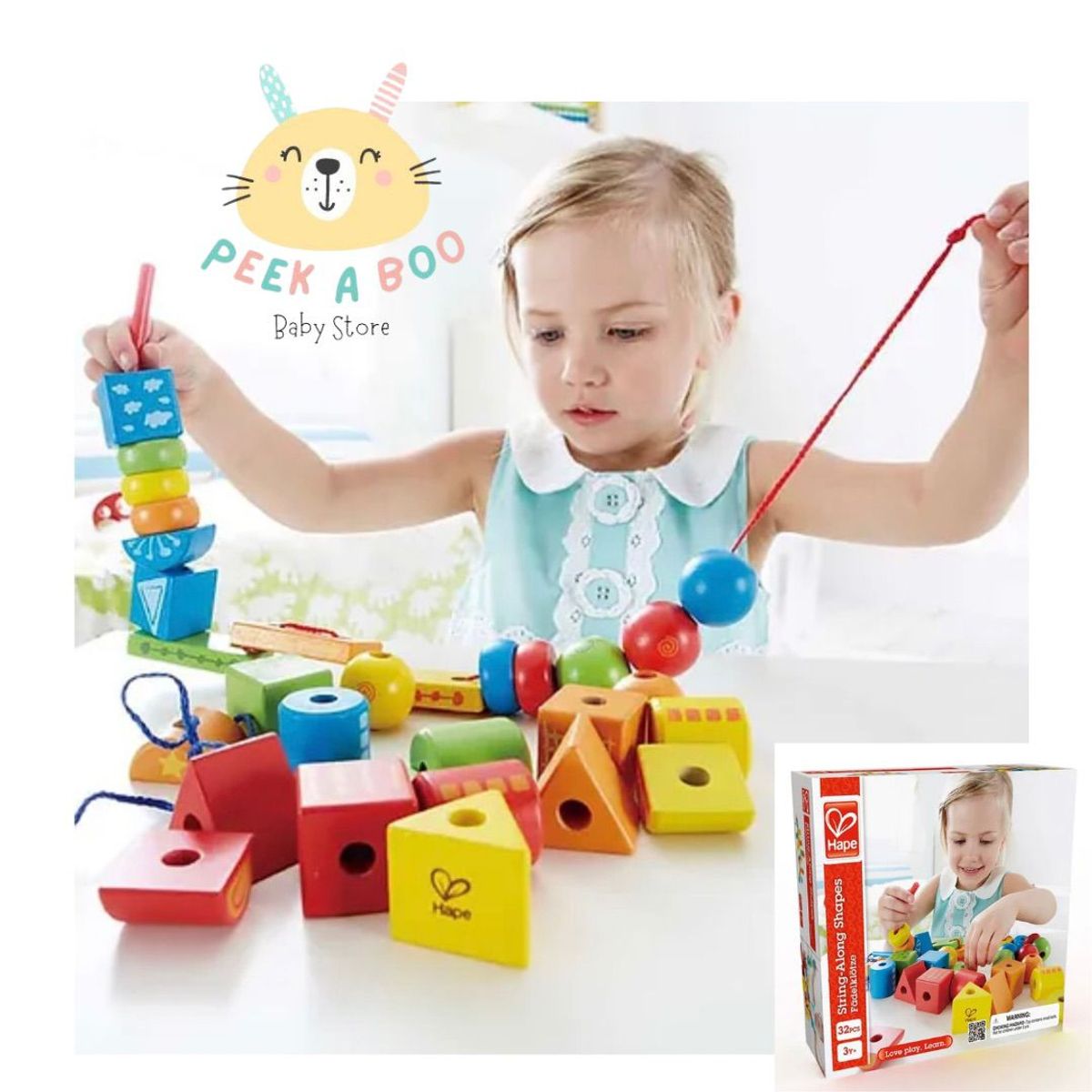 GENERICO - Juego de Enhebrar Montessori Didáctico Para Niños