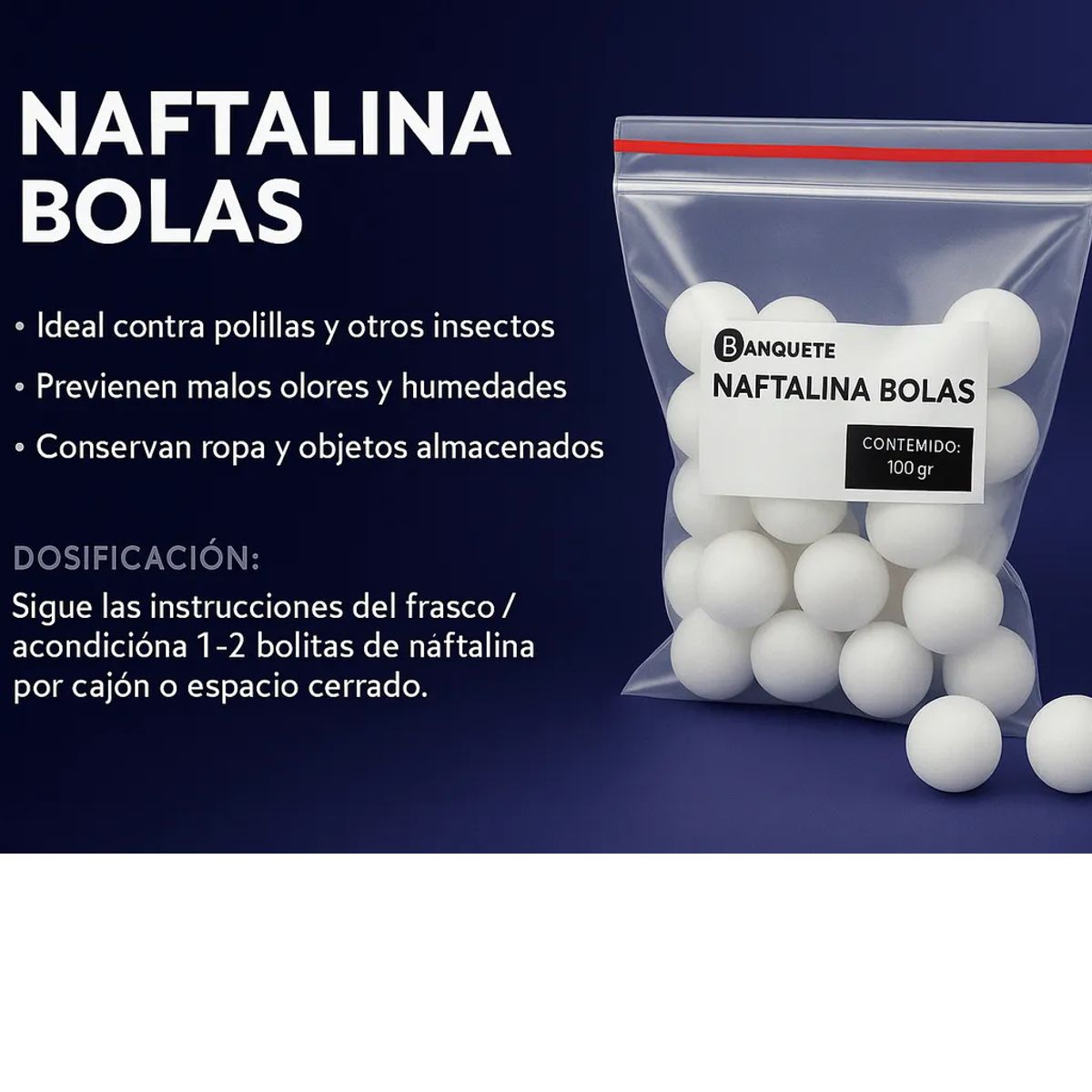 GENERICO - Bolas Naftalina Repelente X500g
