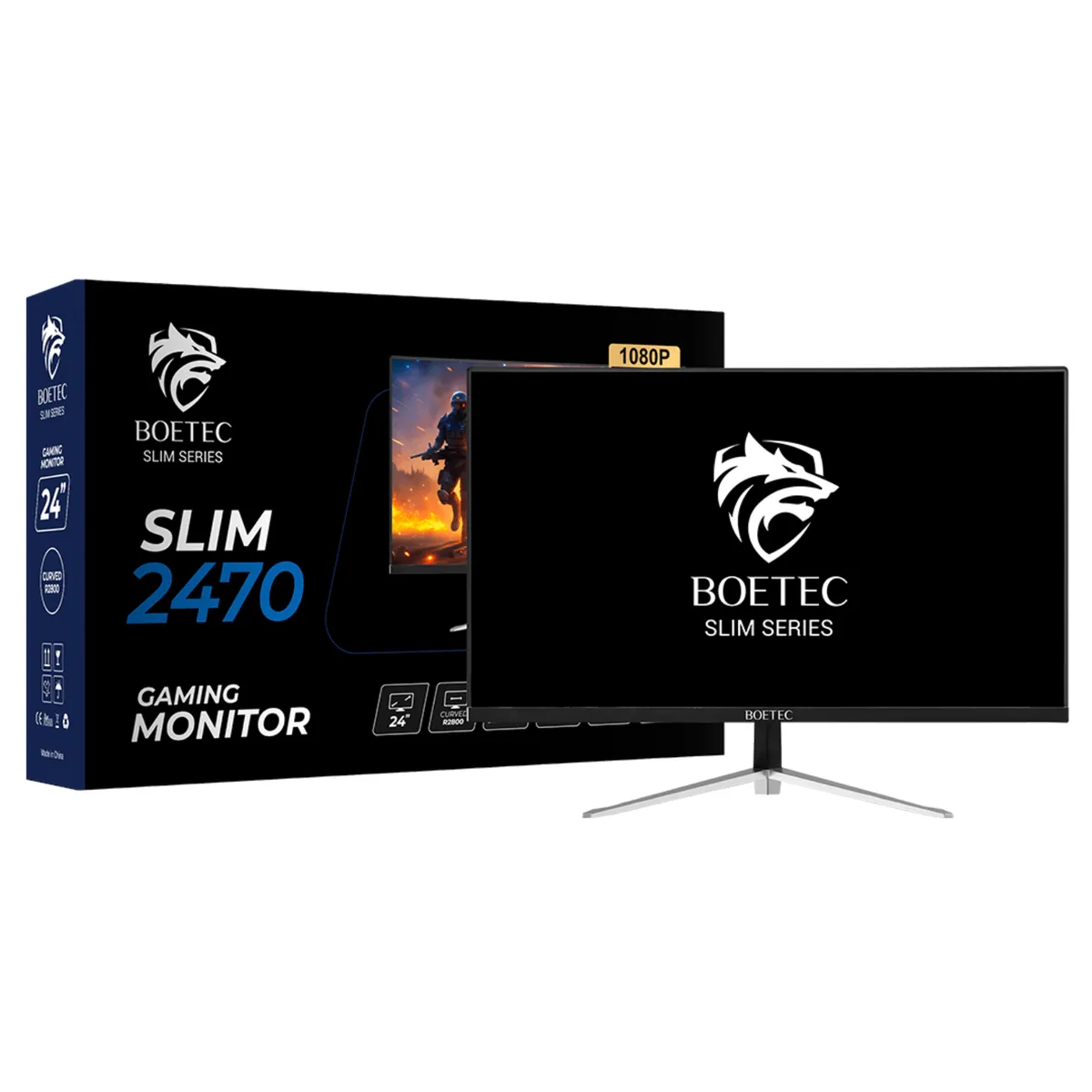 BOETEC - Monitor Gamer 24 Pulgadas IPS 144Hz Tiempo de Respuesta 1ms Negro