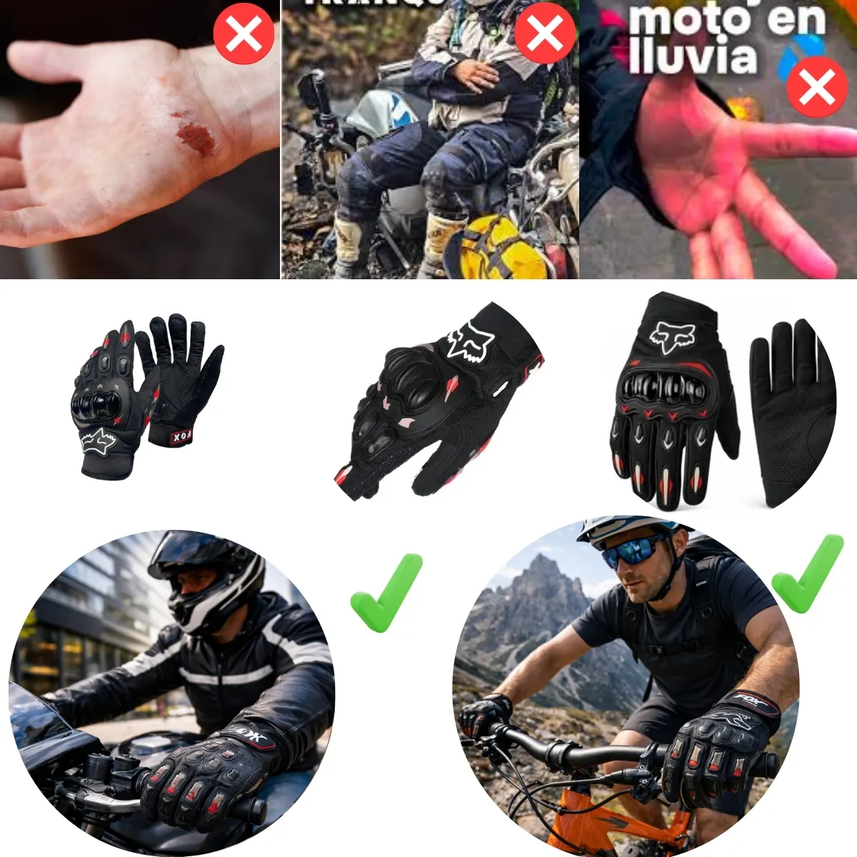 FOX - Guantes fox proteccion moto lluvia viaje ciudad deporte