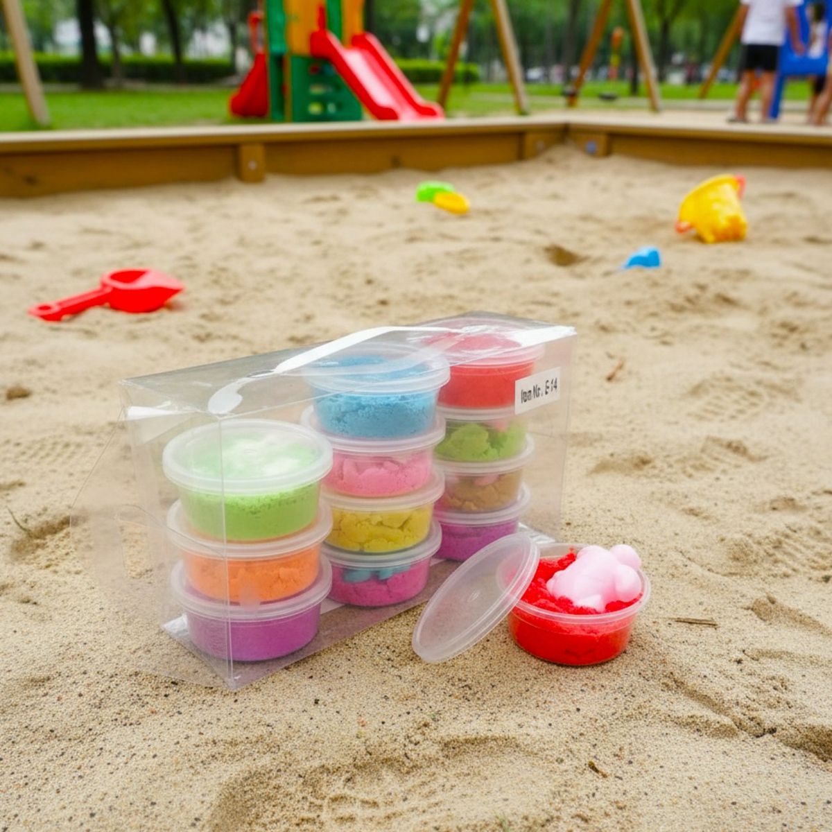 GENERICO - Arena para niños estuche x12 frascos con moldes