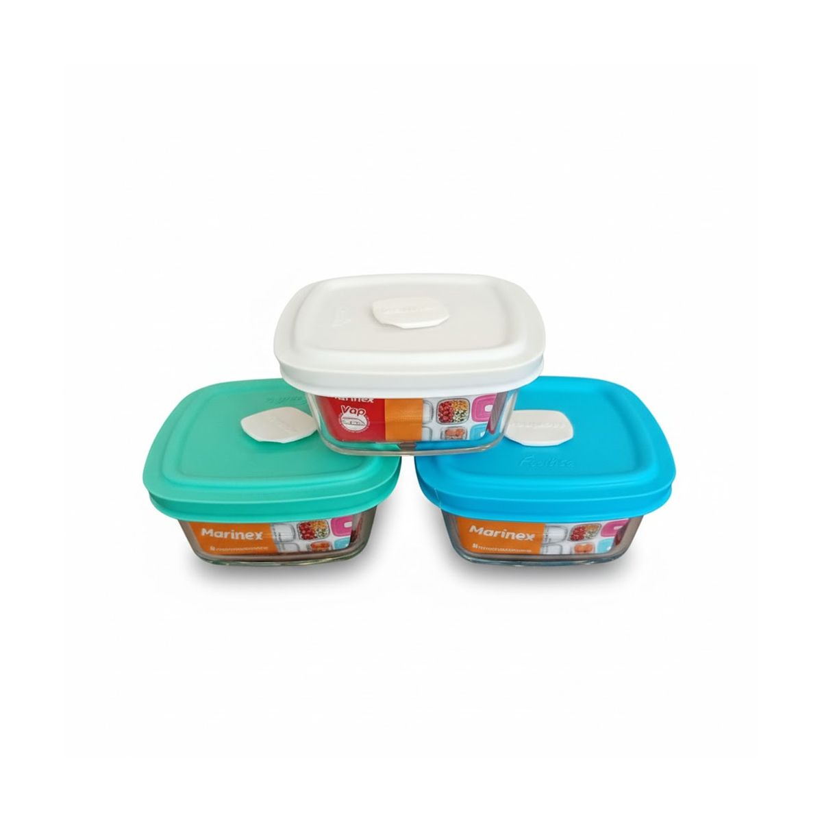 CRISTAL - Recipiente De Vidrio Con Tapa Hermética 300 ML Marinex