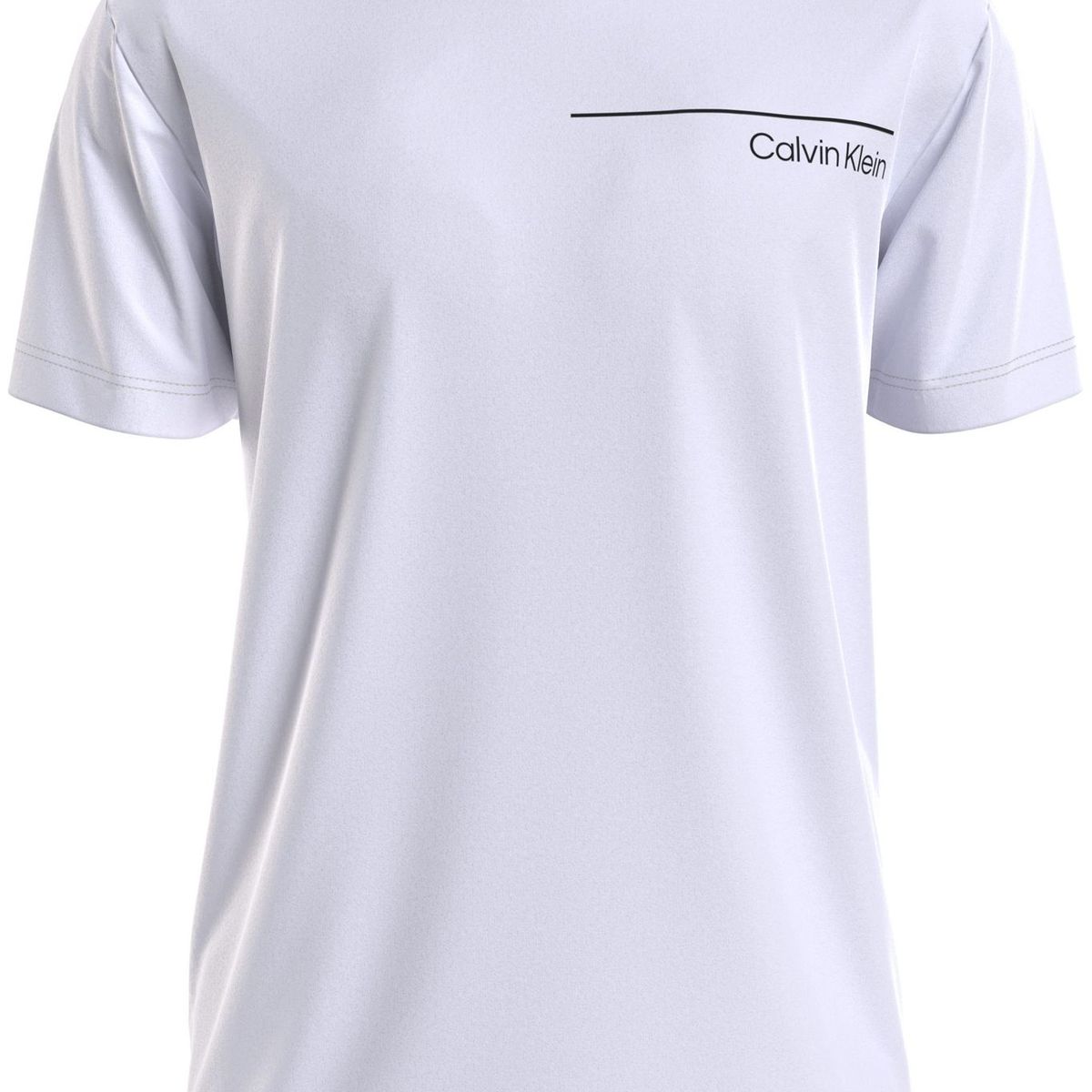 CALVIN KLEIN - Camiseta blanca manga corta con estampado de logo en el frontal Calvin Klein