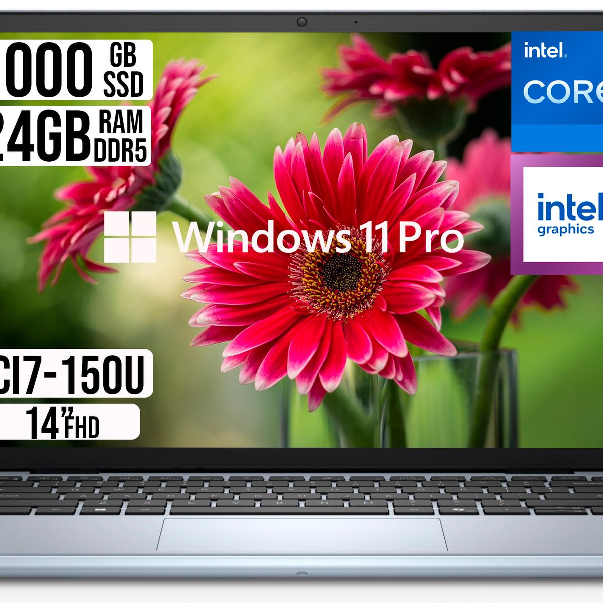 DELL - PORTATIL DELL INSPIRON INTEL CORE I7-150U SSD 1TB RAM 24GB 14 FHD W11 PRO
