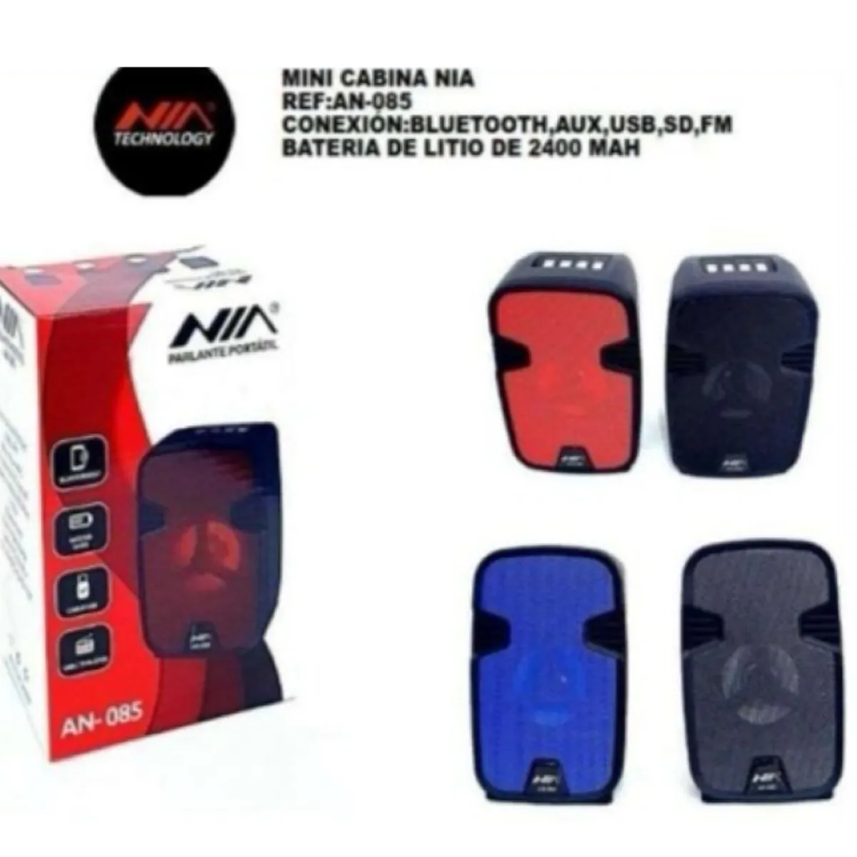 NIA - Parlante NIA bluetooth - An-085