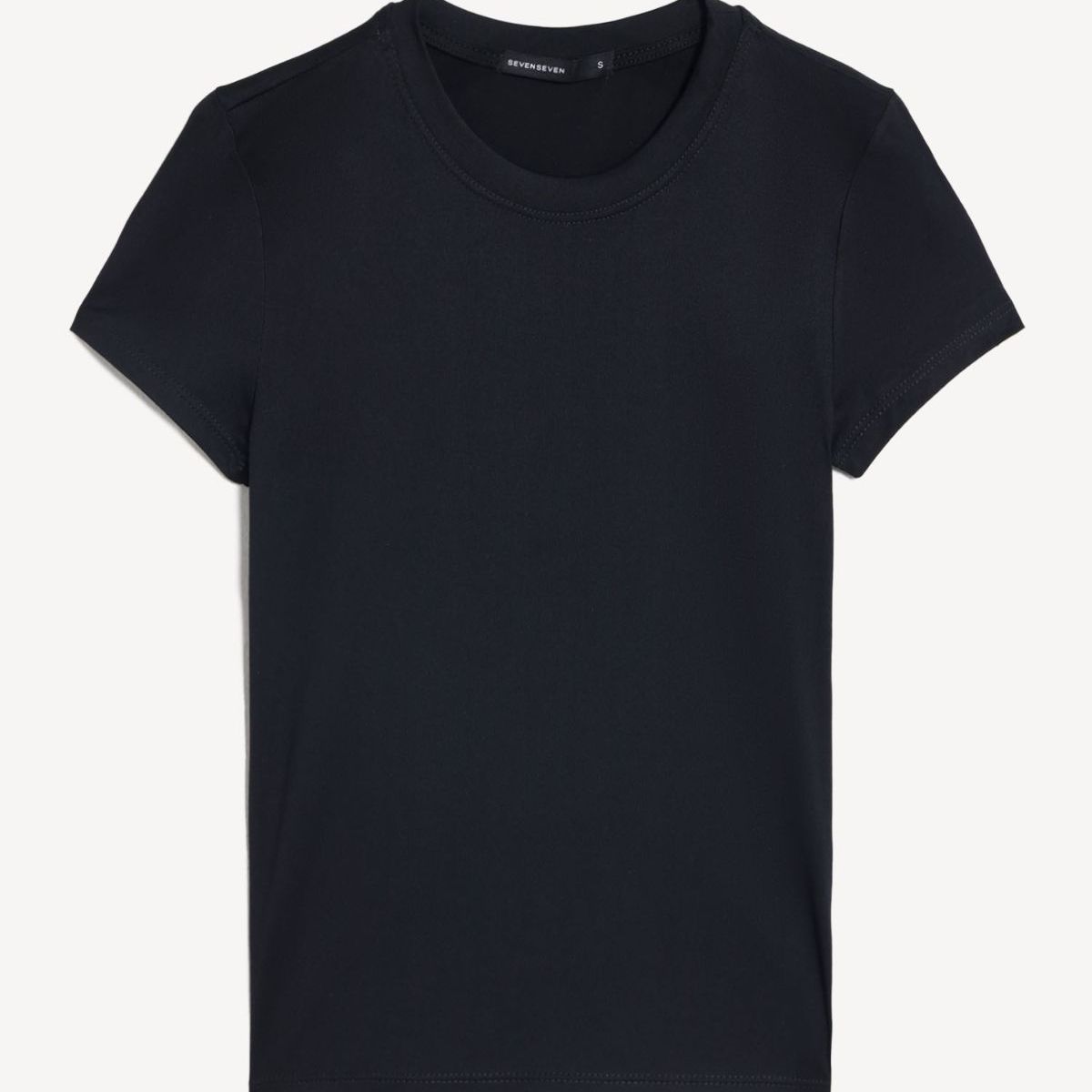 SEVEN SEVEN - Camiseta Ajustada Manga Corta  Para Mujer Negro Seven Seven