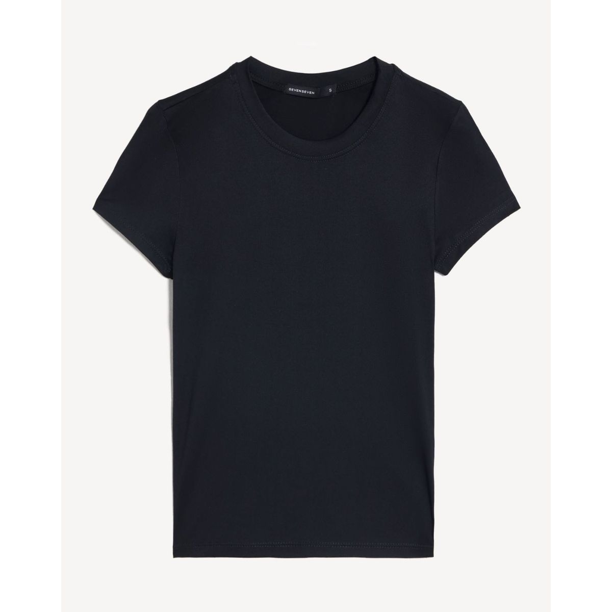 SEVEN SEVEN - Camiseta Ajustada Manga Corta  Para Mujer Negro Seven Seven