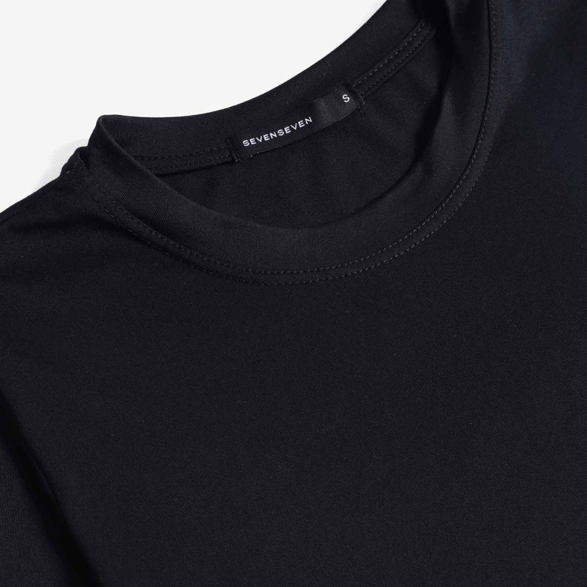 SEVEN SEVEN - Camiseta Ajustada Manga Corta  Para Mujer Negro Seven Seven