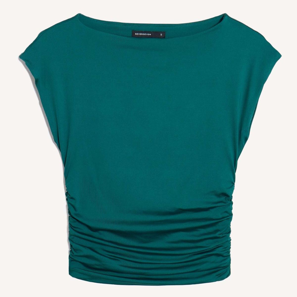 SEVEN SEVEN - Camiseta Drapeado Lateral  Para Mujer Esmeralda Seven Seven