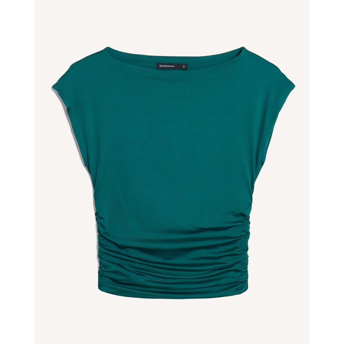 SEVEN SEVEN - Camiseta Drapeado Lateral  Para Mujer Esmeralda Seven Seven