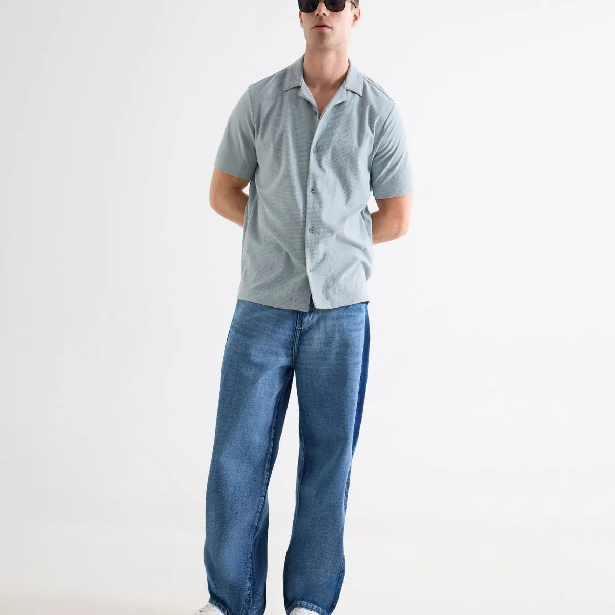 SEVEN SEVEN - Jean Loose Tono Medio  Para Hombre Azul Seven Seven