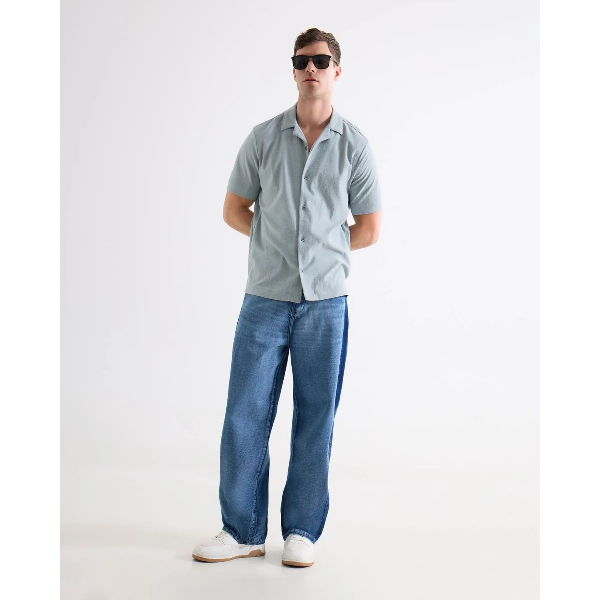 SEVEN SEVEN - Jean Loose Tono Medio  Para Hombre Azul Seven Seven