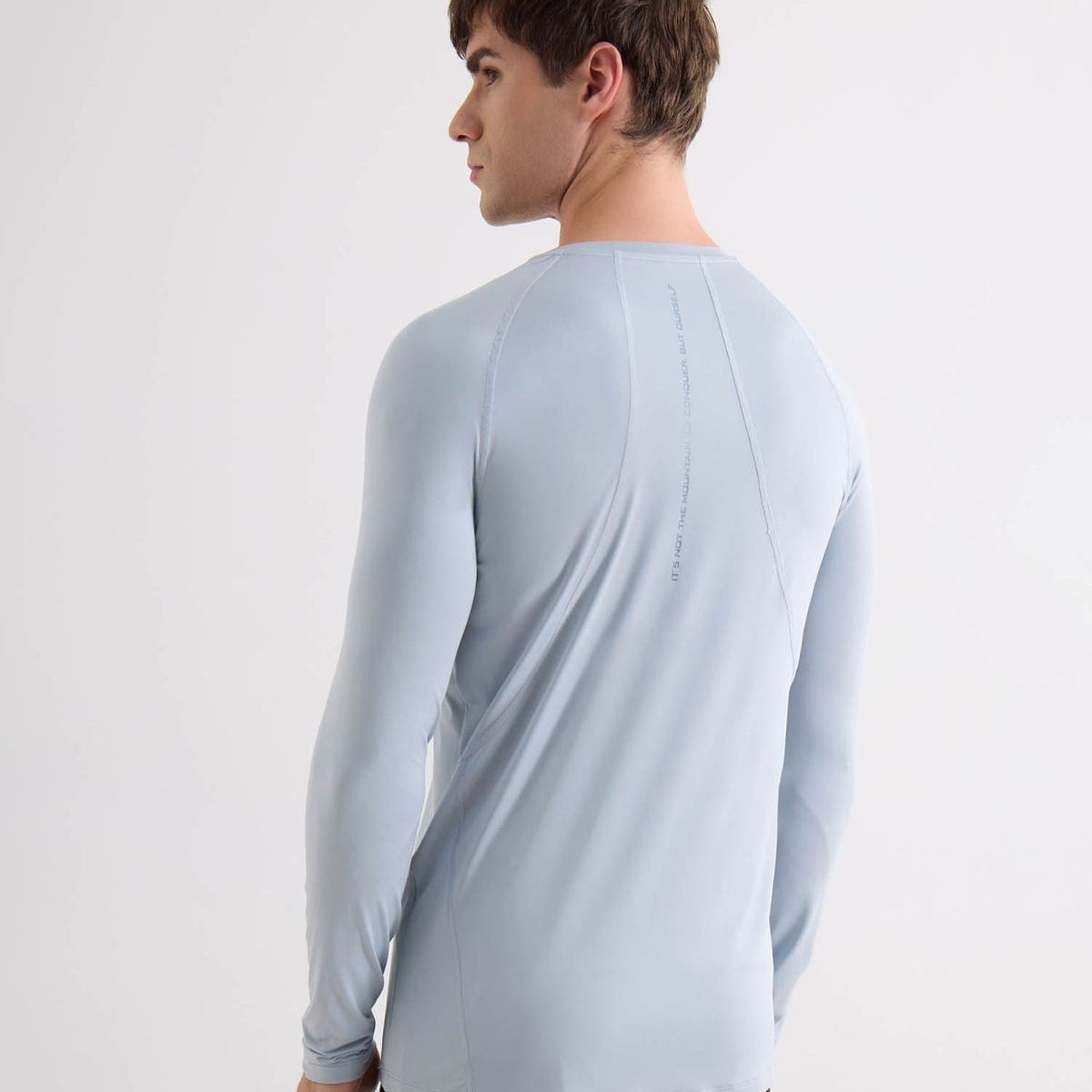 SEVEN SEVEN - Camiseta Deportiva Manga Larga  Para Hombre Gris Seven Seven
