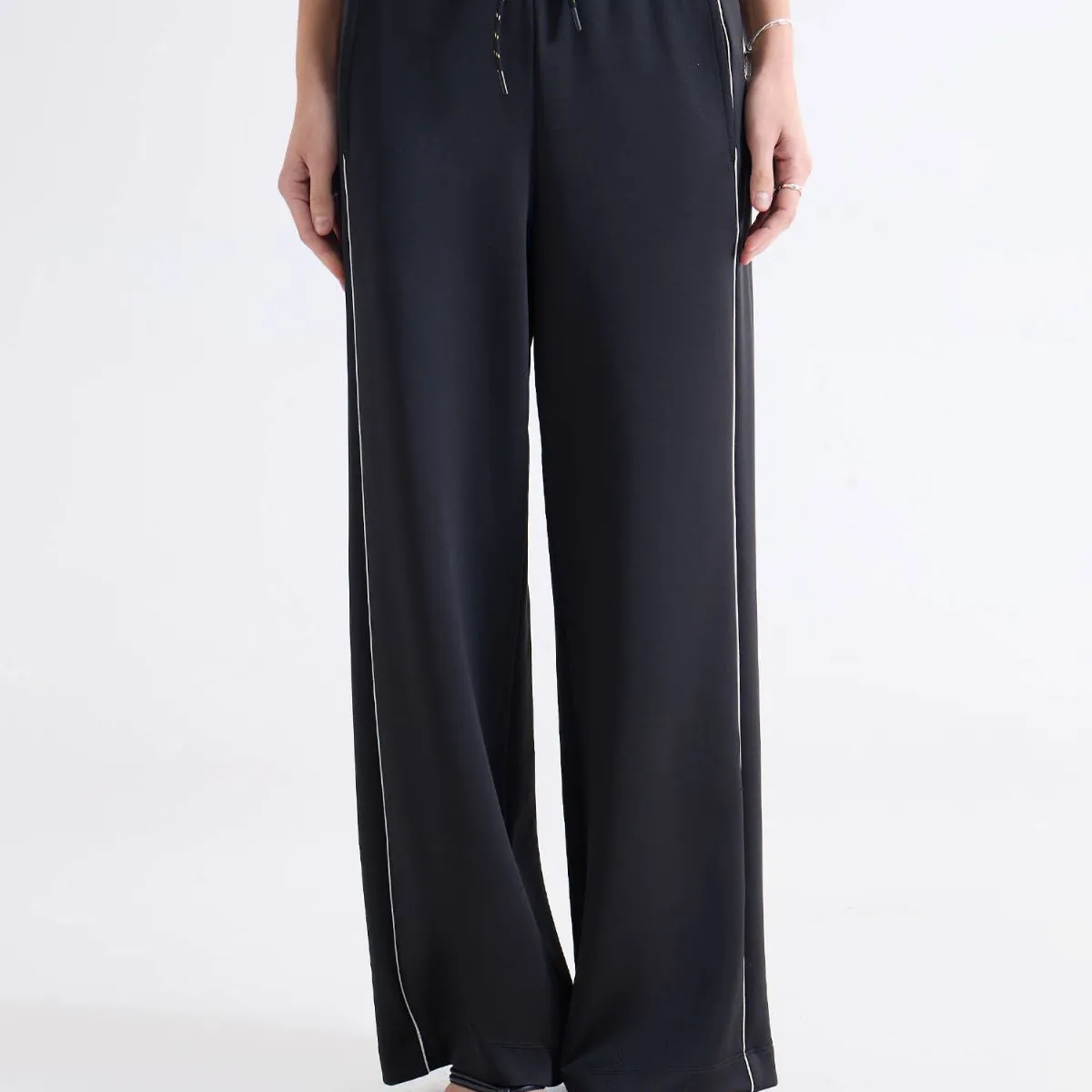 SEVEN SEVEN - Pantalón Wide Leg Deportivo  Para Mujer Negro Seven Seven