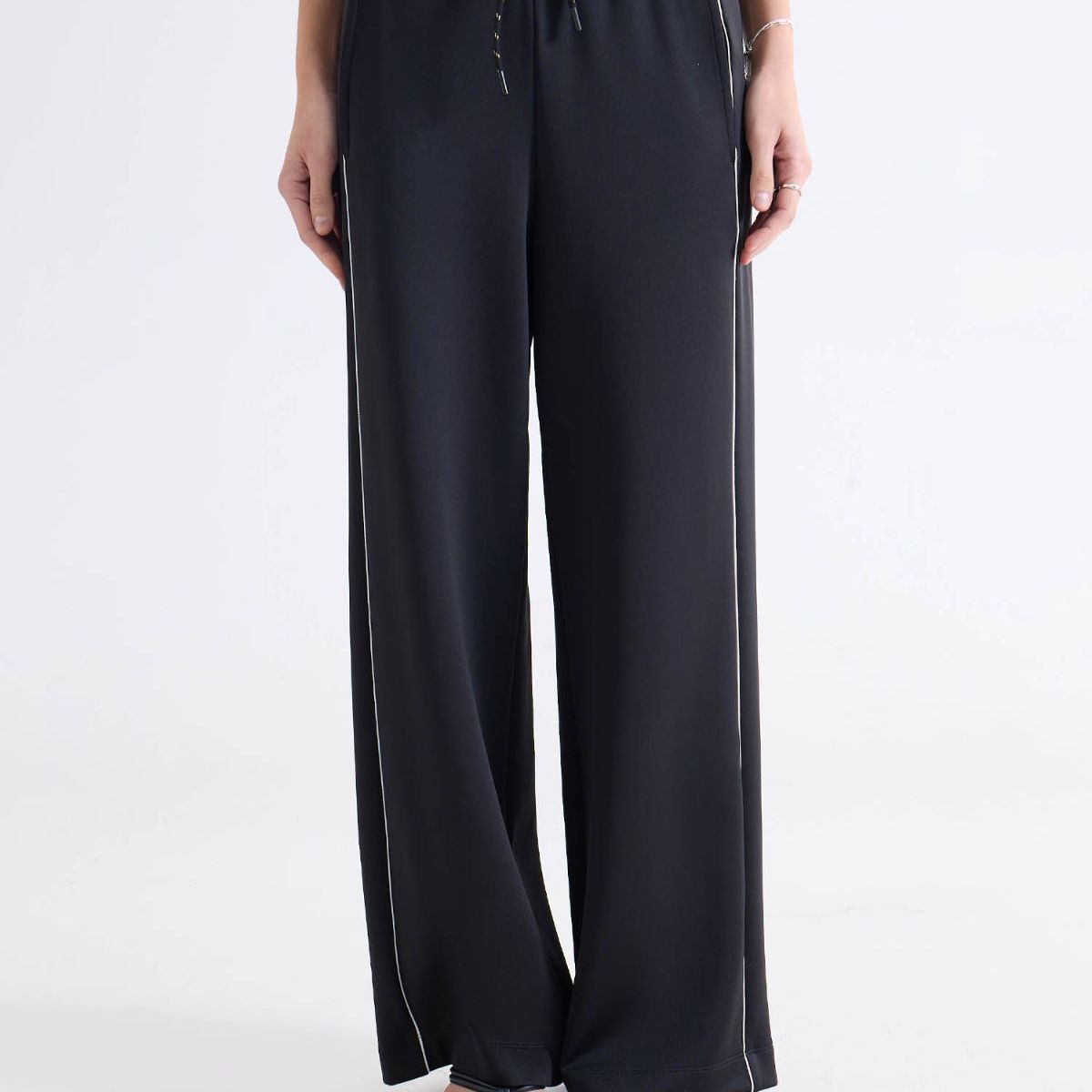 SEVEN SEVEN - Pantalón Wide Leg Deportivo  Para Mujer Negro Seven Seven