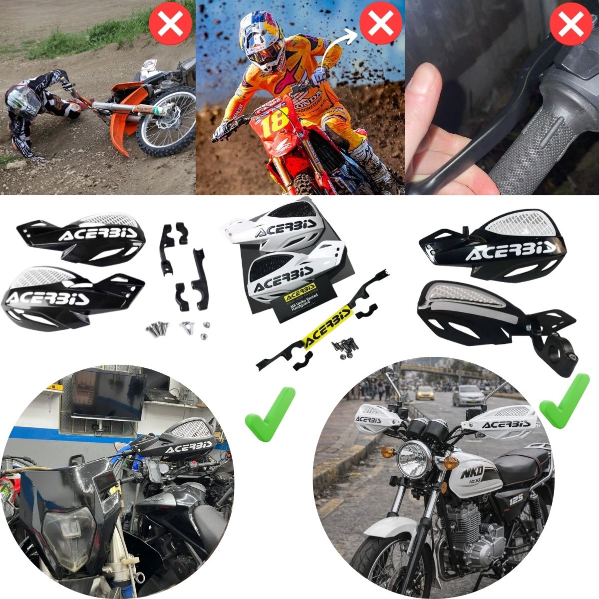 ACERBIS - Cortavientos cubre manos acerbis mx moto universales cross urban