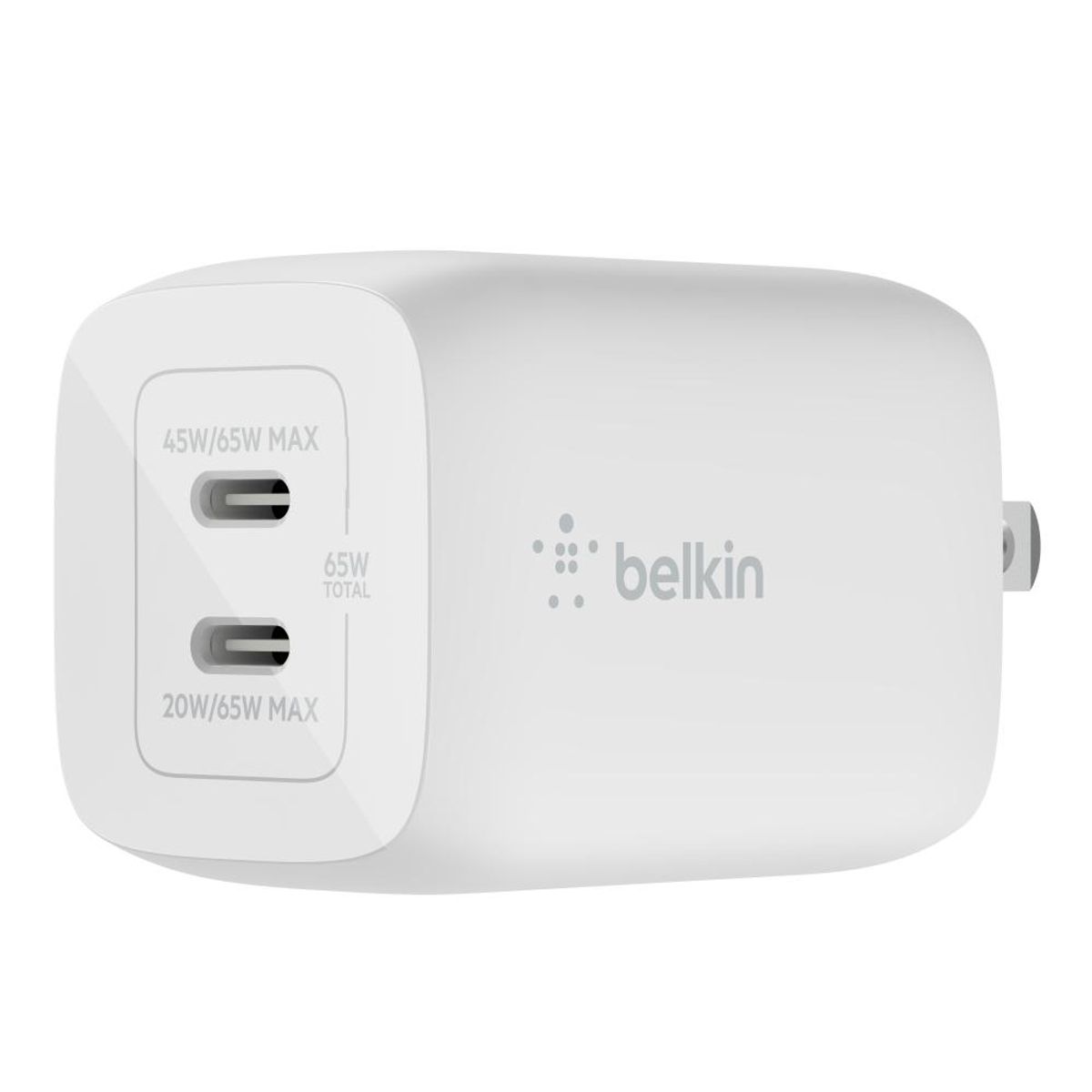 BELKIN - Cargador de Pared Dual USB-C 65W Belkin - Carga Rápida para Laptop y Celular