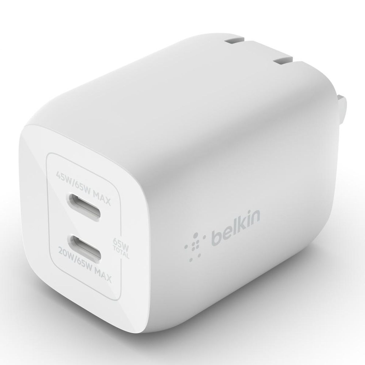 BELKIN - Cargador de Pared Dual USB-C 65W Belkin - Carga Rápida para Laptop y Celular
