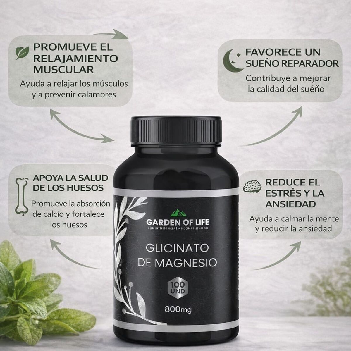 GENERICO - Glicinato de magnesio - Garden of life
