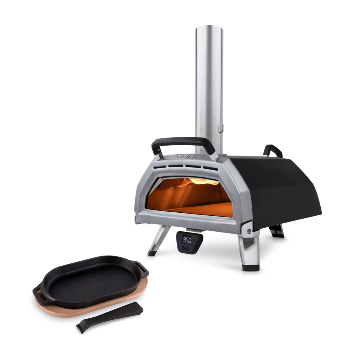 OONI - Combo Horno para pizza (40 cm) - Ooni Karu 16 + Sartén de Hierro Ooni