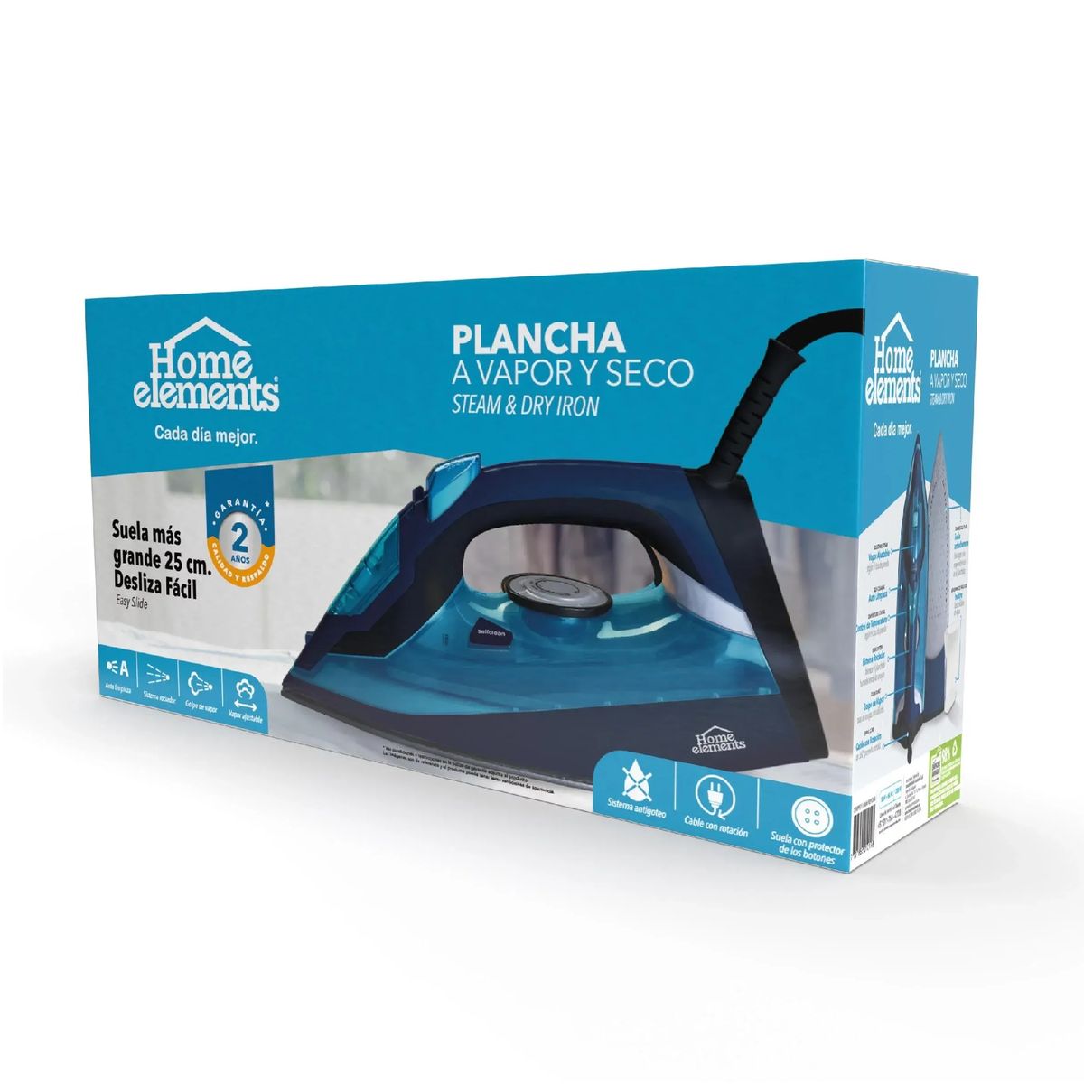 HOME ELEMENTS - Plancha a Vapor y seco