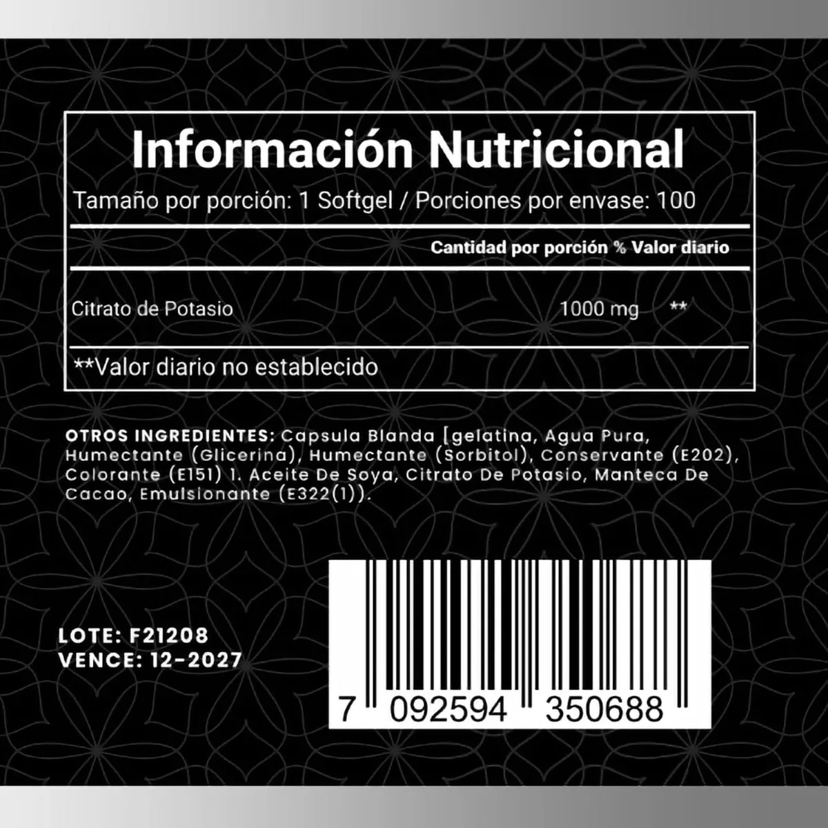 GENERICO - Citrato de potasio - Garden of life