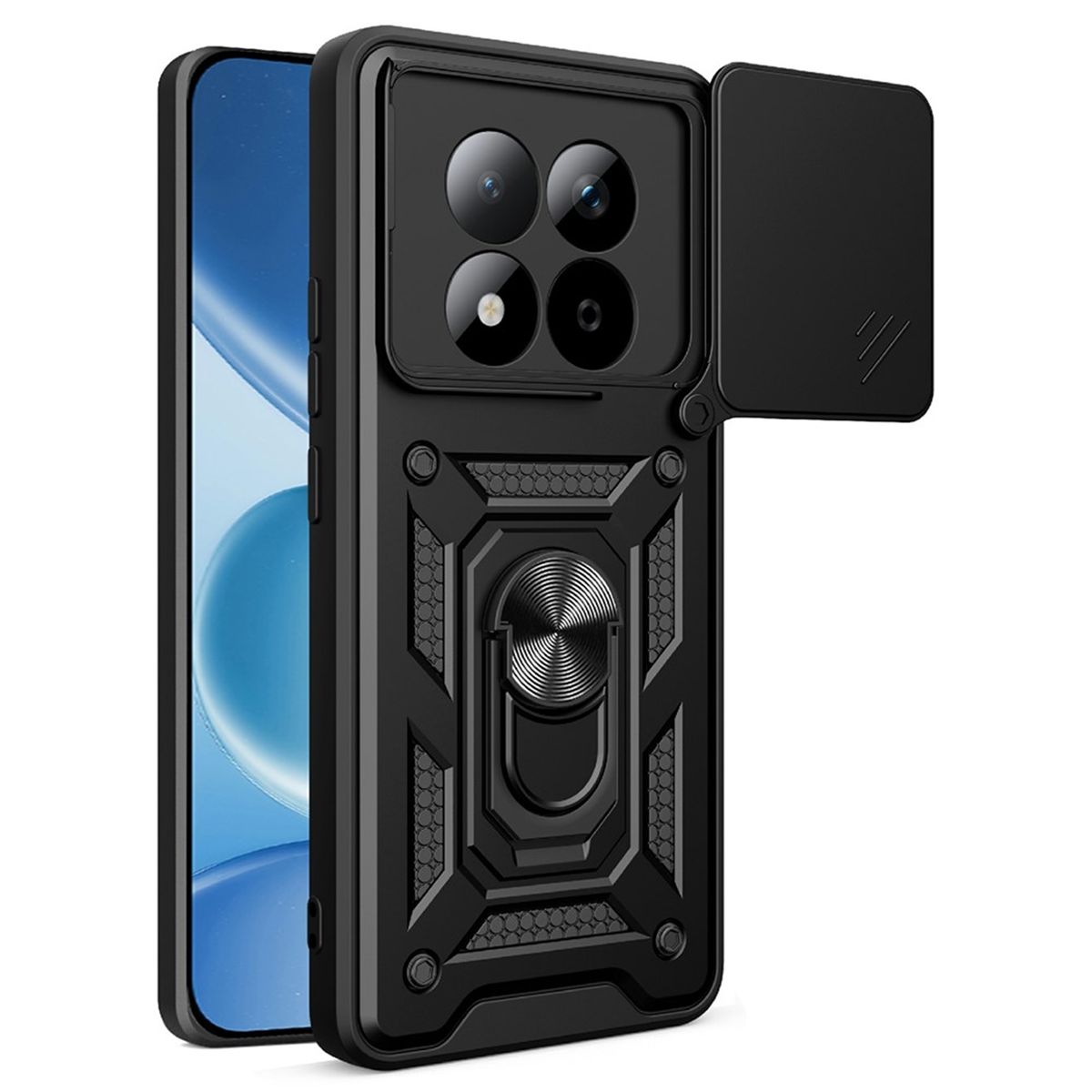 GENERICO - Funda Case Protector Slider Compatible Xiaomi Note 15 Pro 5G Negro