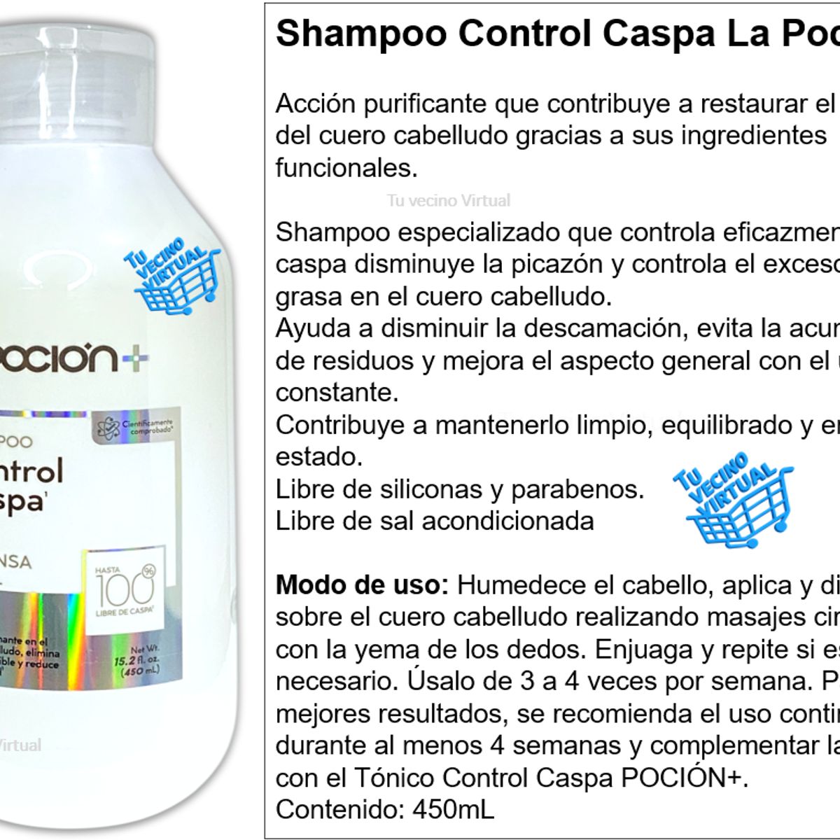 LA POCION - Shampoo Control Caspa La pocion + Shampoo Capilar La Pocion