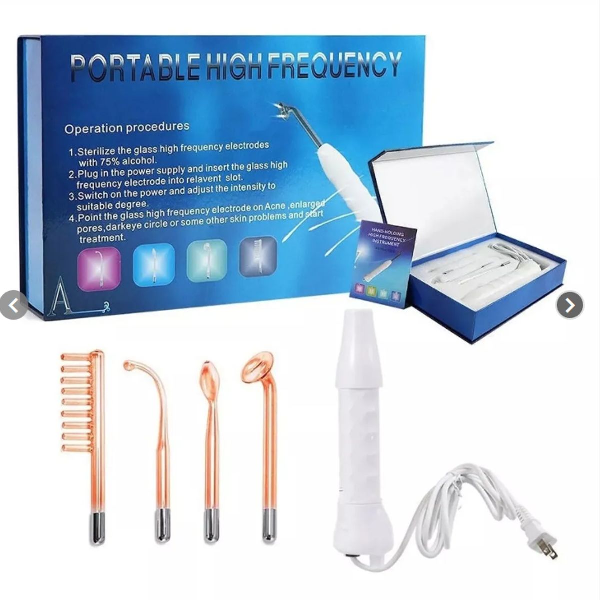 ALTA - Alta Frecuencia Portátil Facial Y Corporal 4 Electrodos