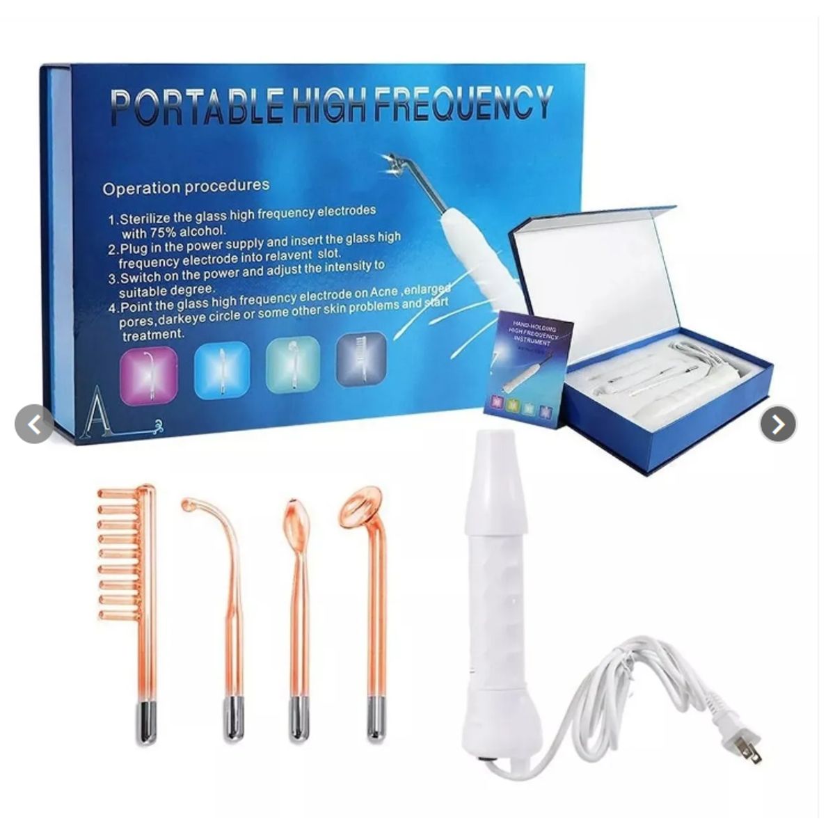 ALTA - Alta Frecuencia Portátil Facial Y Corporal 4 Electrodos