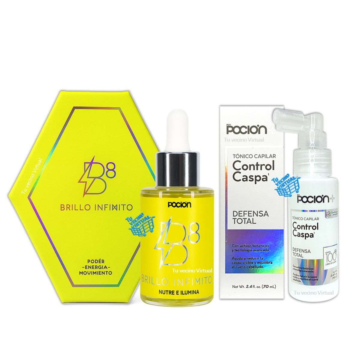 LA POCION - Tonico Capilar Control Caspa La Pocion + Serum Oleo Brillo Tratamiento La Pocion