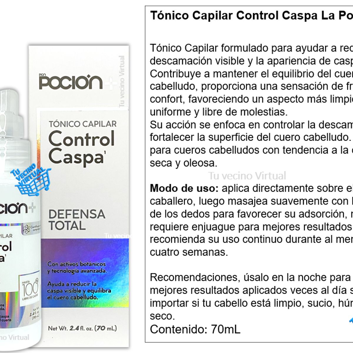LA POCION - Tonico Capilar Control Caspa La Pocion + Serum Oleo Brillo Tratamiento La Pocion
