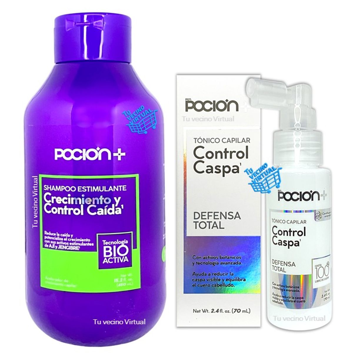 LA POCION - Tonico Capilar Control Caspa La Pocion +  Shampoo Crecimiento y caida La Pocion