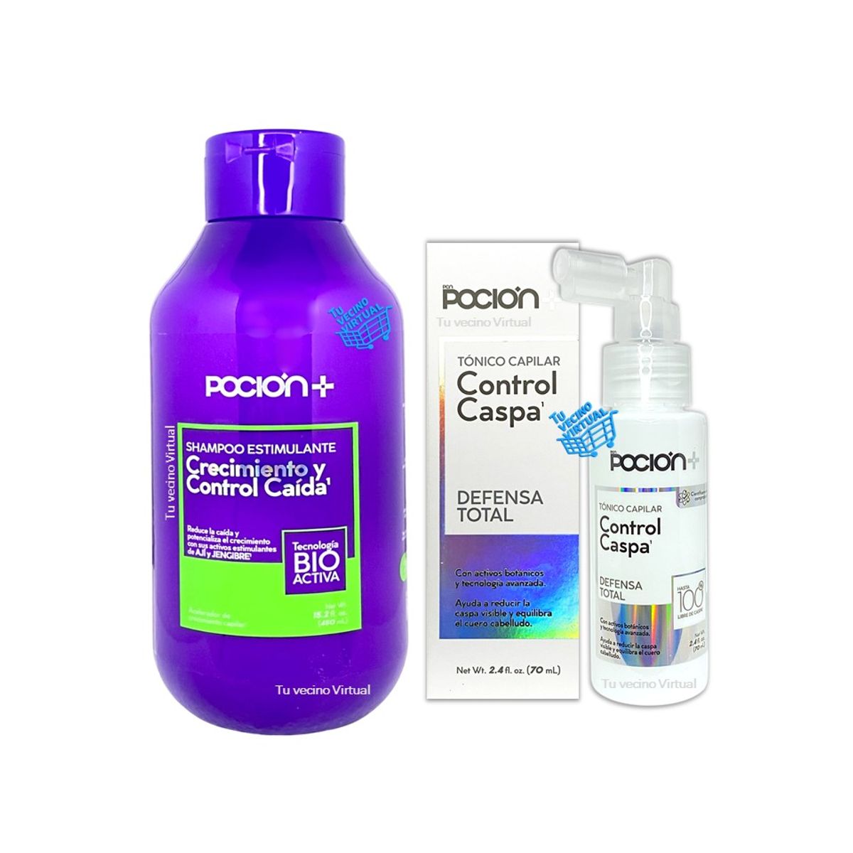 LA POCION - Tonico Capilar Control Caspa La Pocion +  Shampoo Crecimiento y caida La Pocion