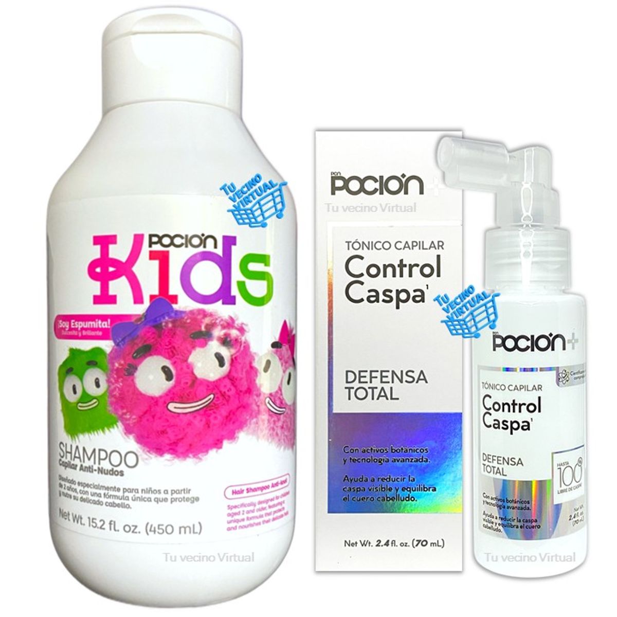LA POCION - Tónico Capilar Control Caspa La Pocion +  Shampoo Kids