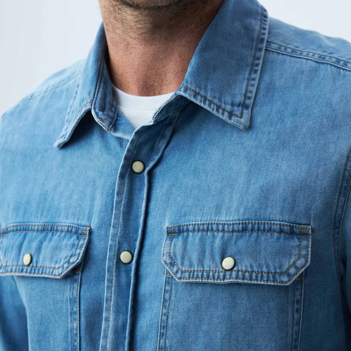 CHEVIGNON - Chevignon Camisa para Hombre de Demin Slim Fit Casual