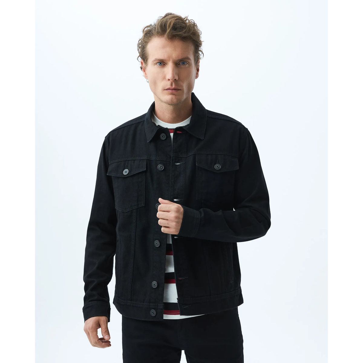 CHEVIGNON - Chevignon Chaqueta para Hombre Denim Corte Recto Negra