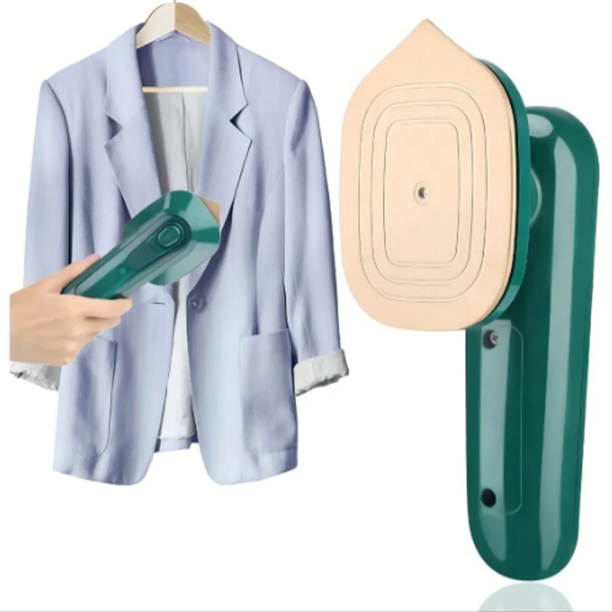 GENERICO - Plancha Para Ropa Mini Viajera Portátil Con Agua Y En Seco Color Verde