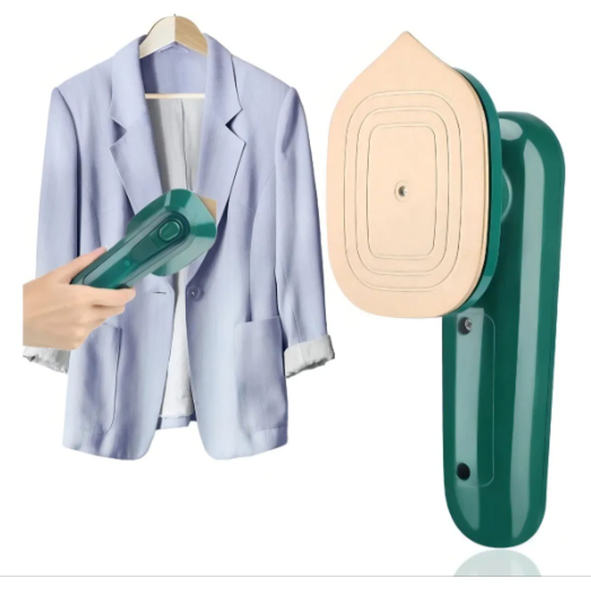 GENERICO - Plancha Para Ropa Mini Viajera Portátil Con Agua Y En Seco Color Verde