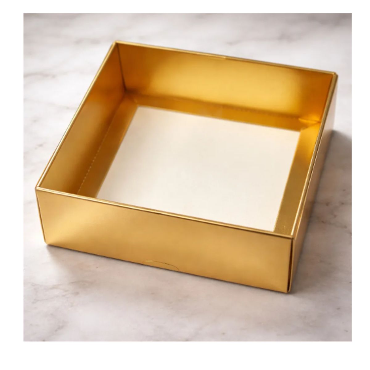 GENERICO - Caja De Regalo Dorada Con Tapa Acetato Pack X6