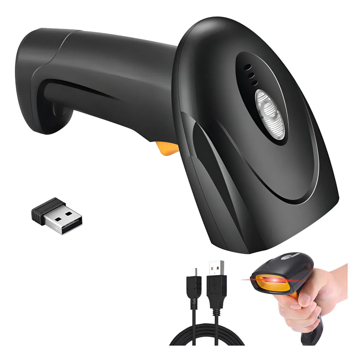 SEISA - Lector Codigo De Barras Láser Usb Pos Ean Upc Isbn Inalámbrica Gomita