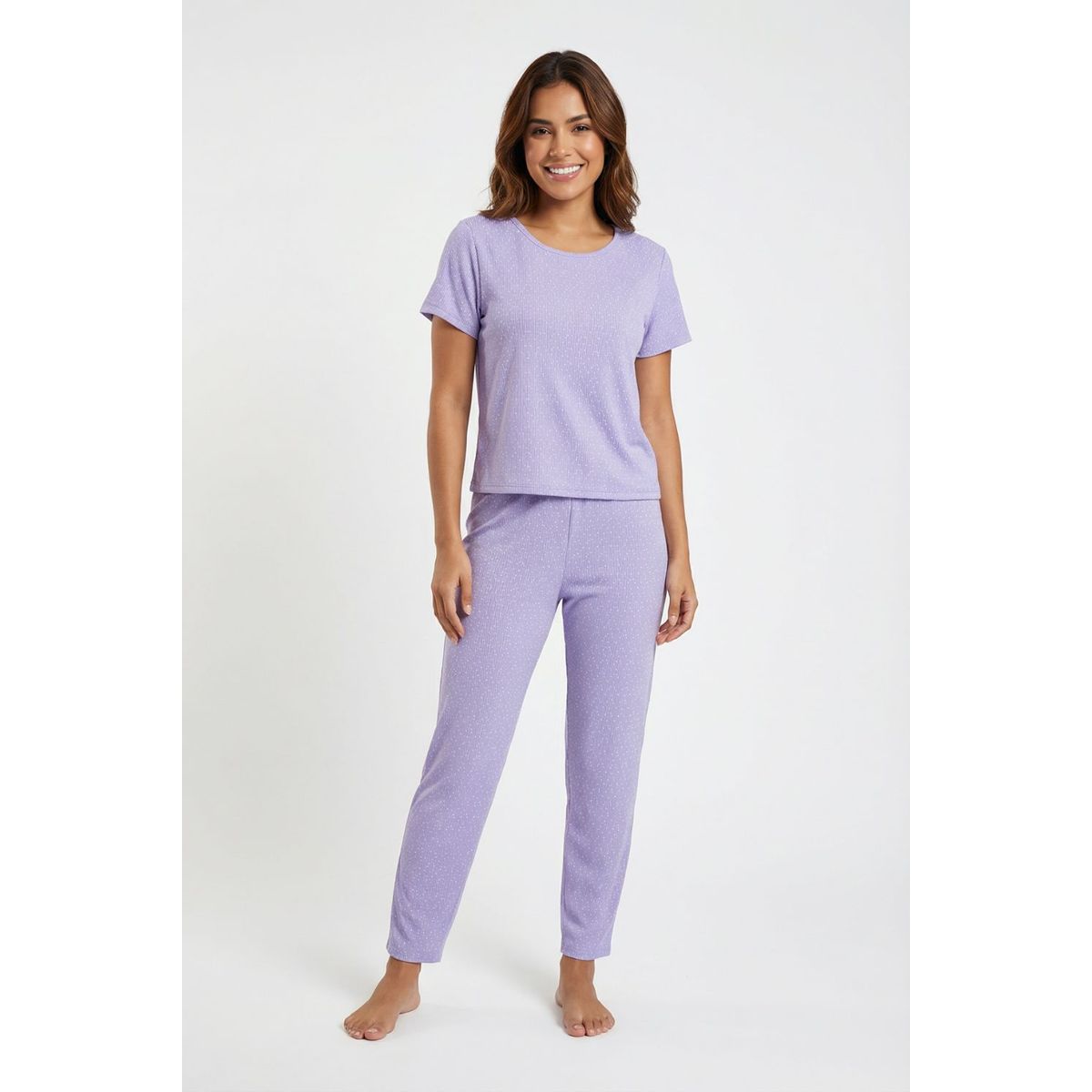 LILI PINK - Conjunto pijama elaborada en poliester de cuello redondo