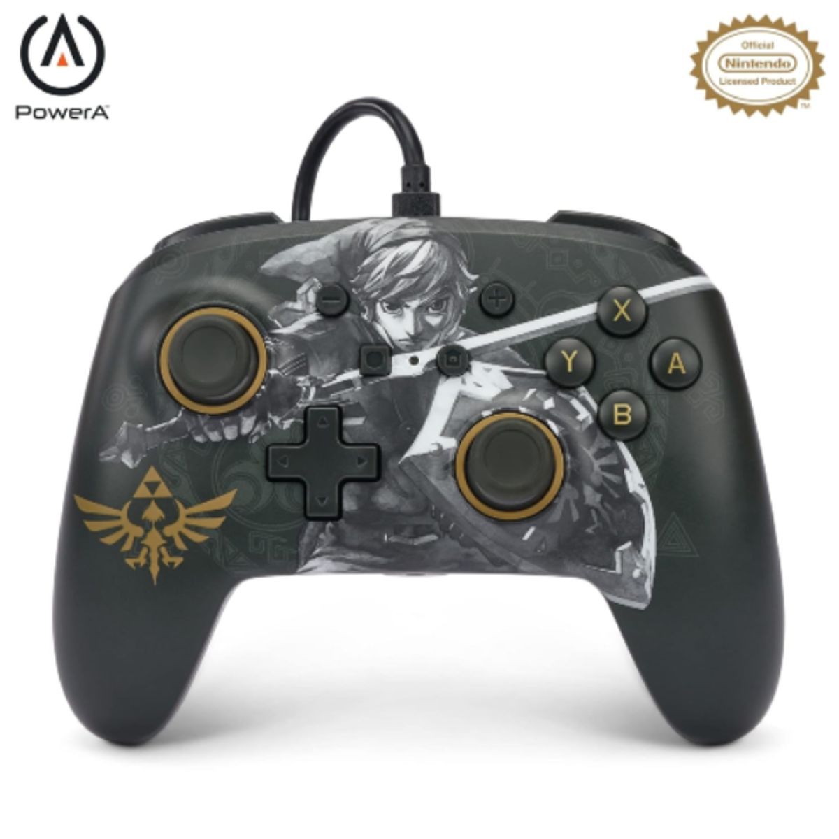 POWERA - Control Inálambrico PowerA Compatible Con Nintendo Switch The Legend Of The Zelda Negro y Dorado