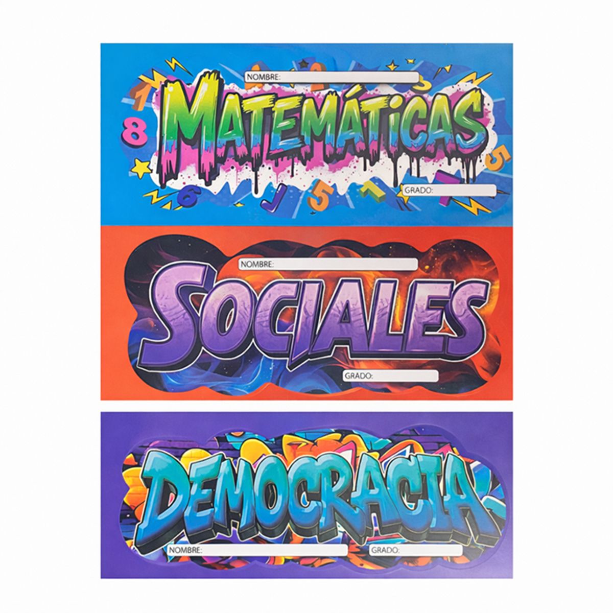 GENERICO - Stickers Materias Escolares en Español para Marcar Cuadernos