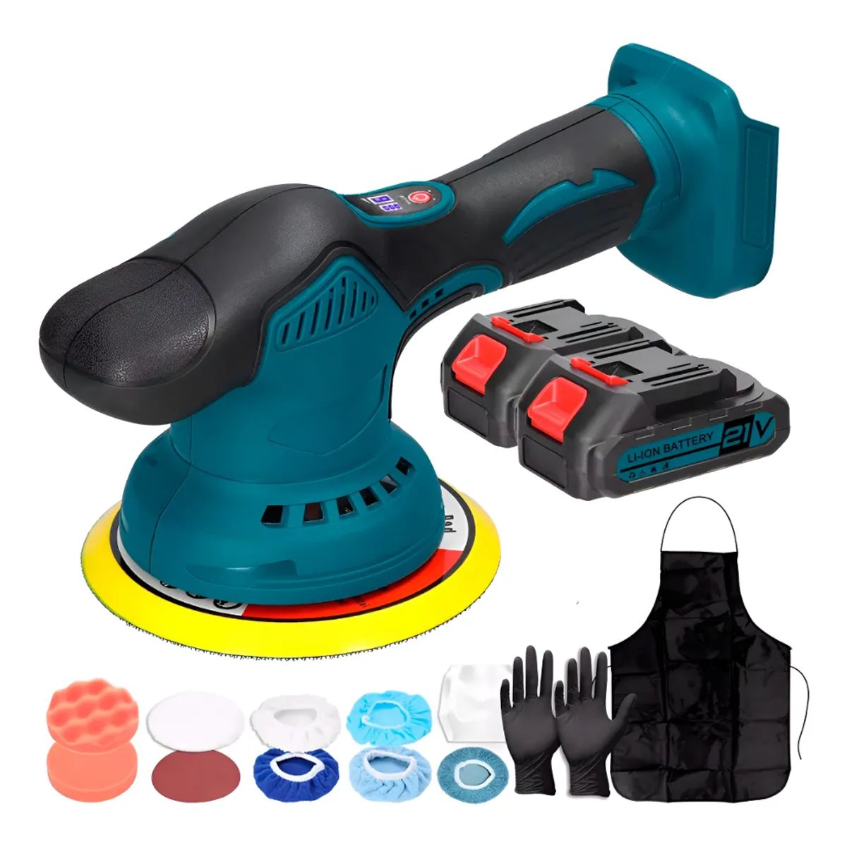 TECNOHOGAR JS - Polichadora Brilladora Inalambrica Multifuncional Pomos 56v