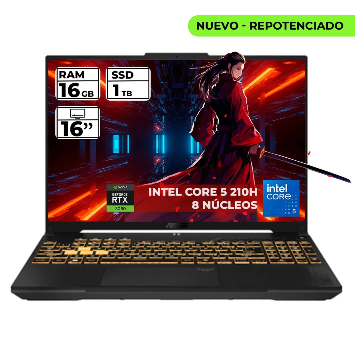 ASUS - PORTATIL GAMER ASUS TUF INTEL CORE I5 210-H RTX 3050 16GB RAM 1TB SSD FHD 144HZ
