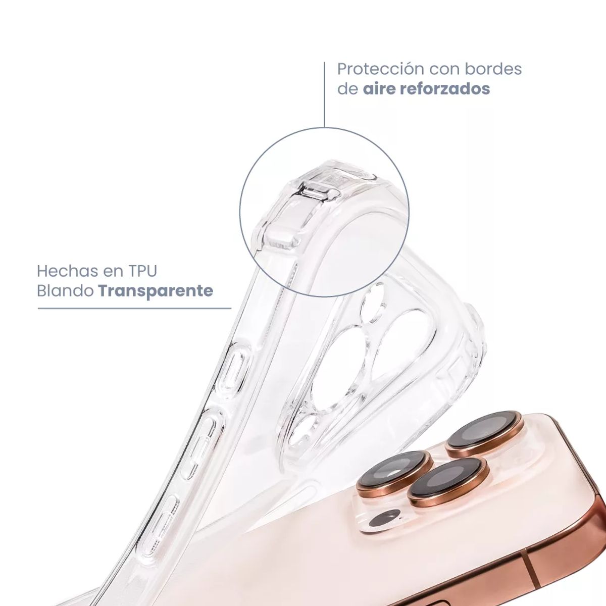 PHONETIFY - Funda Transparente Antichoque para iPhone 17